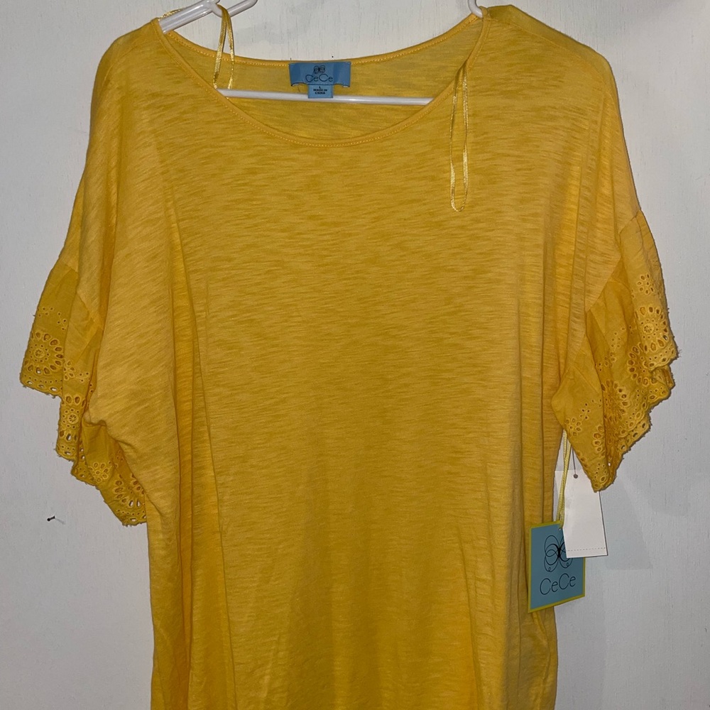 Yellow lace shirt